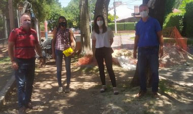 Continúa la refacción de la vereda perimetral de la Sede